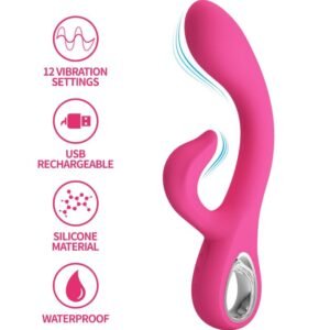 PRETTY LOVE – FRITZ RABBIT VIBRADOR 12 VIBRAÇÕES ROSA