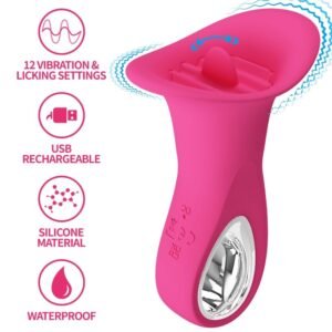 PRETTY LOVE – CLYDE VIBRADOR ORAL LÍNGUA VIBRANTE 12 VIBRAÇÕES ROSA