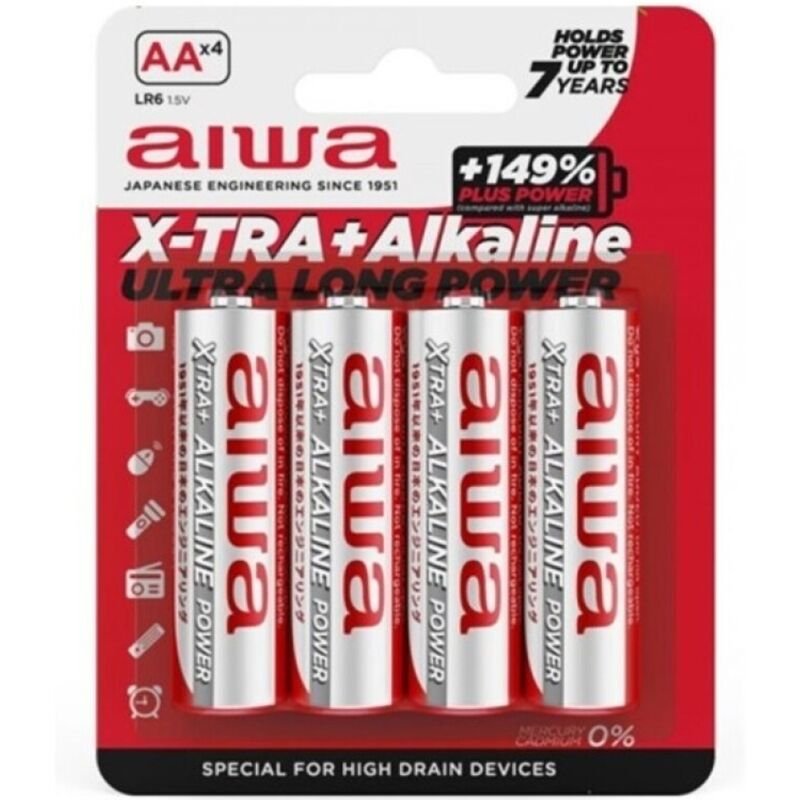 Mercadox AIWA - X-TRA ALKALINE AA BATERIA ALCALINA LR6 BLISTER*4