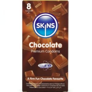 SKINS – PRESERVATIVOS CHOCOLATE PREMIUM PACOTE 8