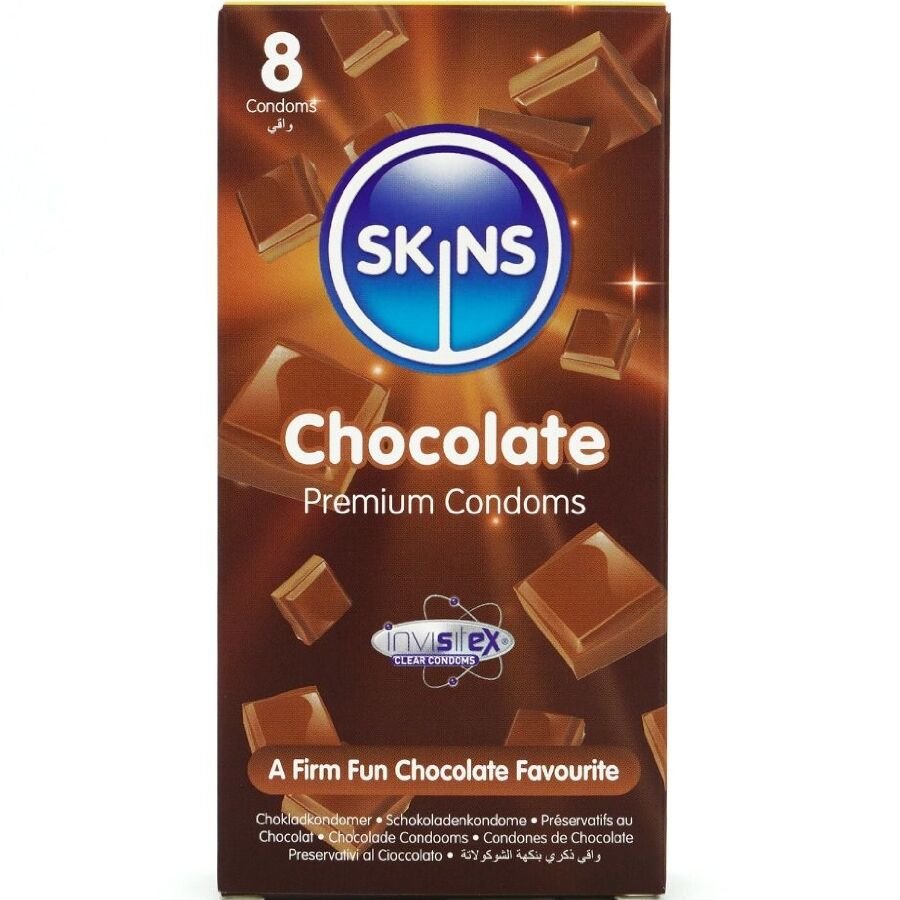 Mercadox SKINS - PRESERVATIVOS CHOCOLATE PREMIUM PACOTE 8