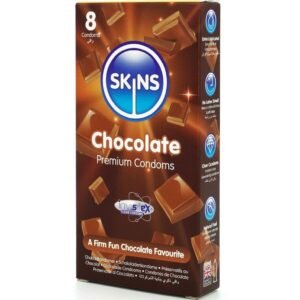 SKINS – PRESERVATIVOS CHOCOLATE PREMIUM PACOTE 8