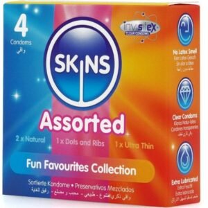 SKINS – PACOTE COM 4 PRESERVATIVOS PREMIUM VARIADOS