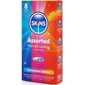 SKINS – PACOTE COM 8 PRESERVATIVOS PREMIUM VARIADOS