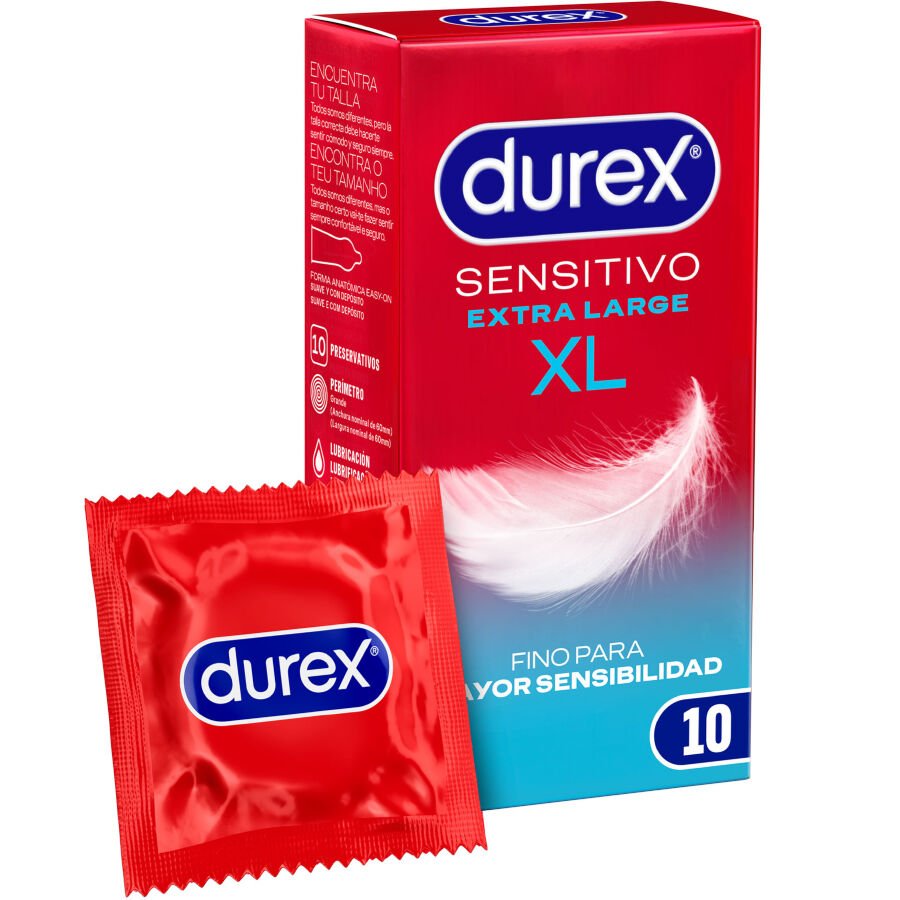 Mercadox DUREX - PRESERVATIVOS SENSITIVE XL EXTRA LONGO 10 UNIDADES