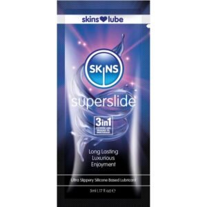 SKINS – SUPERSLIDE LUBRIFICANTE À BASE DE SILICONE, DOSE ÚNICA DE 5 ML