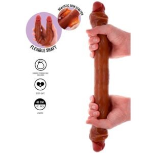 GET REAL – DILDO DE SILICONE DE DUAS PONTAS CARAMELO 46 CM