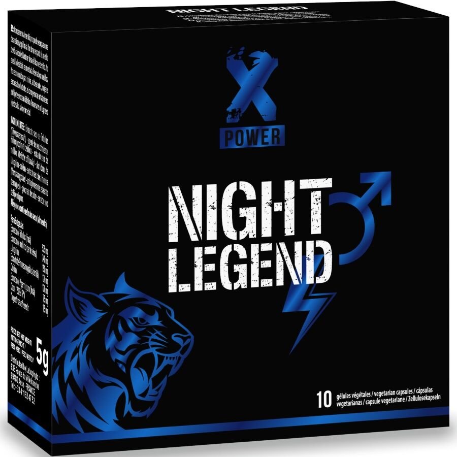 Mercadox XPOWER - NIGHT LEGEND - ESTIMULANTE DE AÇÃO RÁPIDA PARA EREÇÃO E DESEMPENHO - 10 CÁPSULAS