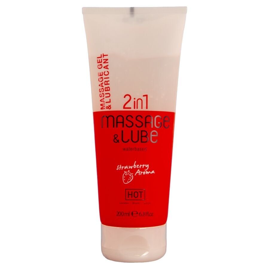 Mercadox HOT - GEL DE MASSAGEM E DESLIZAMENTO 2 EM 1 MORANGO 200 ML