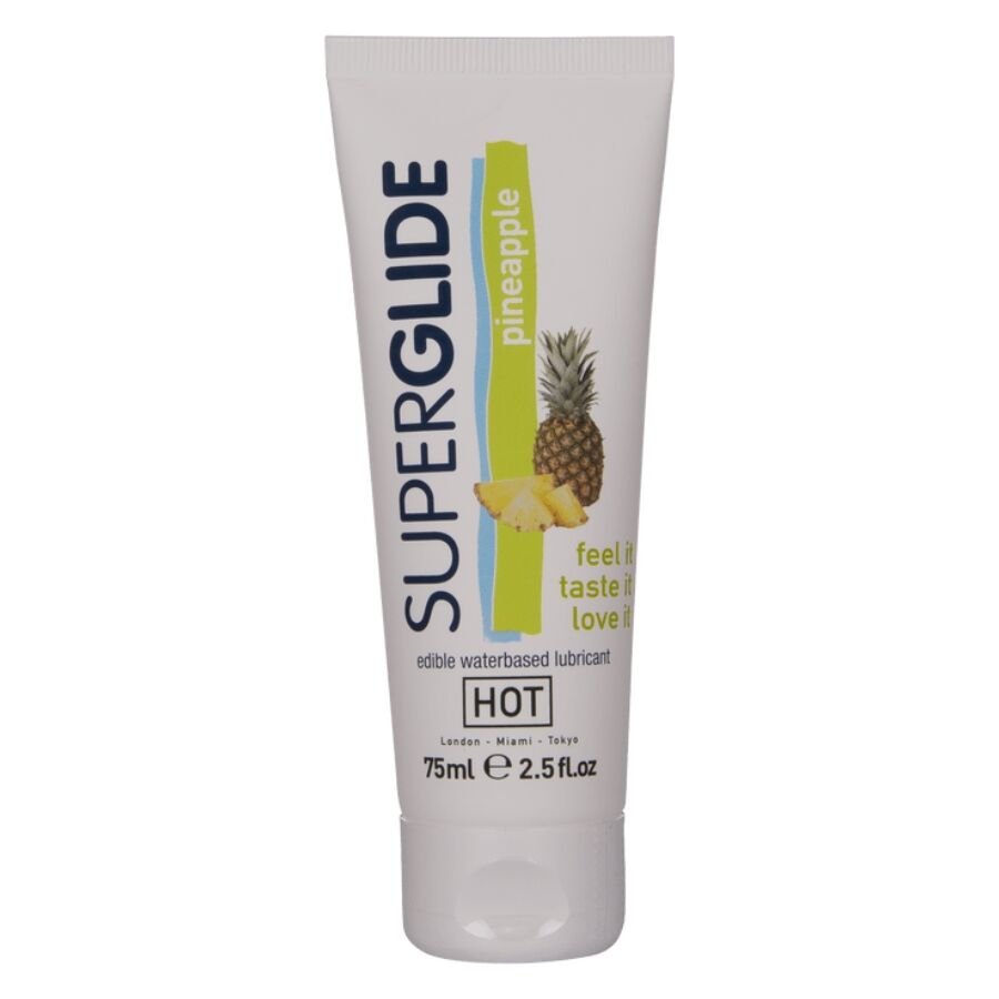 Mercadox HOT - SUPERGLIDE LUBRIFICANTE COMESTÍVEL À BASE DE ÁGUA COM SABOR ABACAXI 75 ML