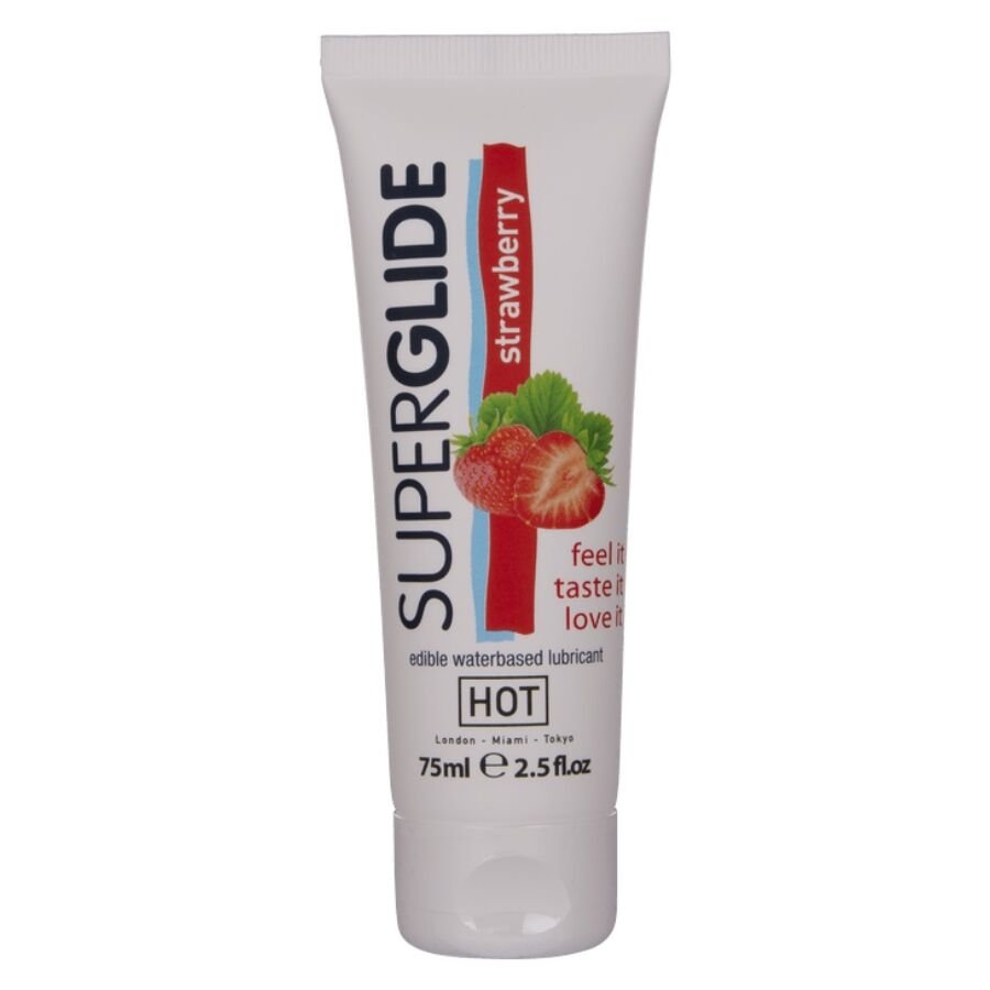 Mercadox HOT - SUPERGLIDE LUBRIFICANTE COMESTÍVEL À BASE DE ÁGUA MORANGO 75 ML