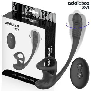ADDICTED TOYS – PLUG ANAL COM VIBRAÇÃO, OSCILAÇÃO 360º E ESTIMULADOR DE TESTÍCULOS