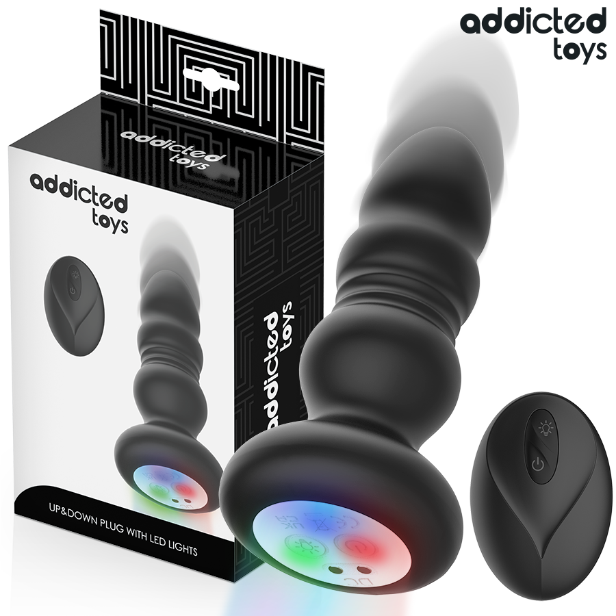 Mercadox ADDICTED TOYS - PLUG ANAL GIRATÓRIO VIBRATÓRIO COM LUZ LED E CONTROLE REMOTO
