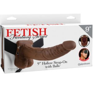 FETISH FANTASY SERIES – 9 STRAP-ON OCO COM BOLAS 22,9CM CASTANHO