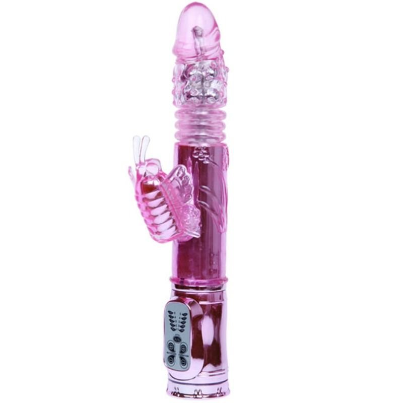 Mercadox BAILE - VIBRADOR RECARREGVEL COM ROTAO E ESTIMULADOR DE BORBOLETA PULSANTE
