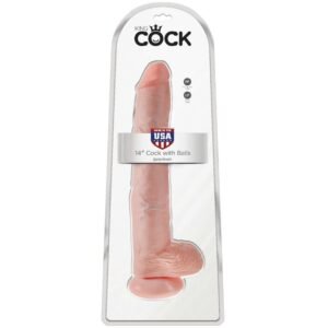 KING COCK – DILDO COM BOLAS 35.6 CM CARNE
