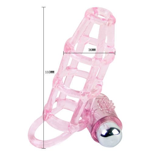 Mercadox BAILE - CAPA E ANEL DE SILICONE DOCE 10 RITMOS PARA O PÊNIS ROSA
