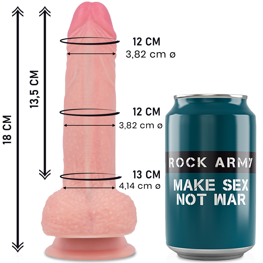 Mercadox ROCKARMY - LIQUID SILICONE PREMIUM MUSTANG REALISTIC 18 CM -O- 4.14 CM