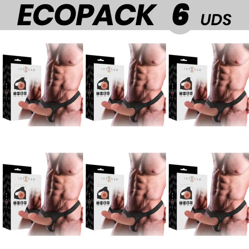 Mercadox ECOPACK 6 UNIDADES - INTENSE ARNÊS OCO COM DILDO 16 X 3 CM