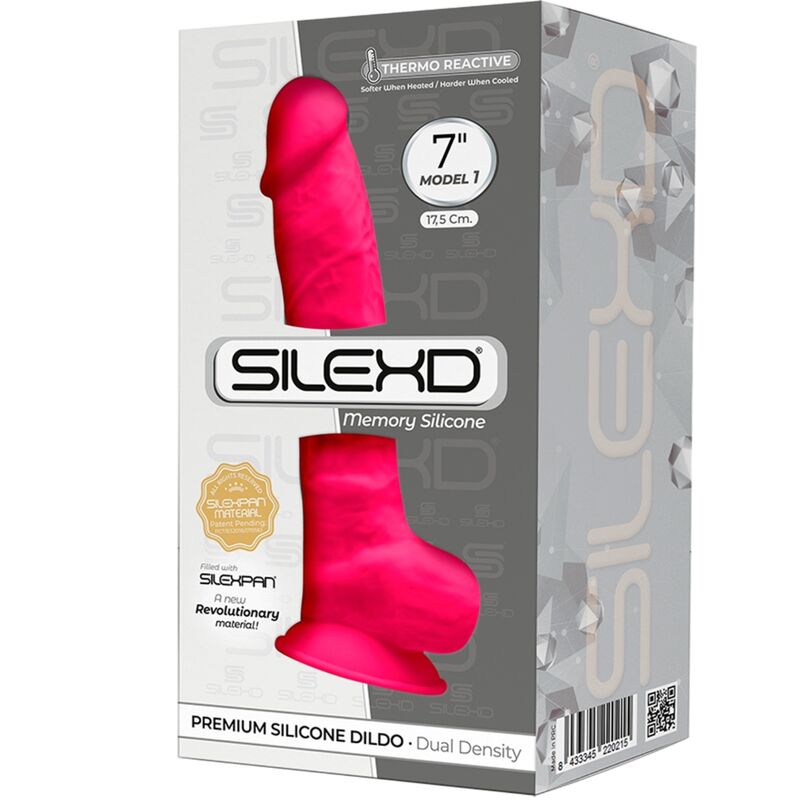 SILEXD - MODELO 1 PÊNIS REALÍSTICO PREMIUM SILEXPAN SILICONE FÚCSIA 17.5 CM - Image 3