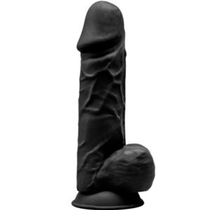 SILEXD – MODELO 1 PÊNIS REALÍSTICO PREMIUM SILEXPAN SILICONE PRETO 21.5 CM