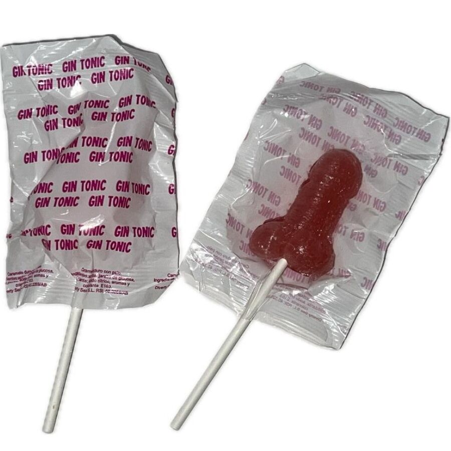 Mercadox DIABLO GOLOSO - 1 PIRULITO EM FORMATO DE PÊNIS COM GIN TÔNICA SABOR MORANGO 10% DE ÁLCOOL