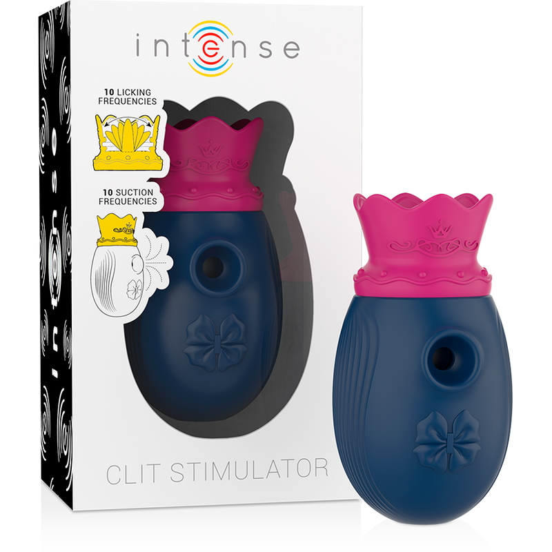 Mercadox INTENSE - ESTIMULADOR DE CLITÓRIS 10 MODOS DE SUCÇÃO E LAMBER - AZUL