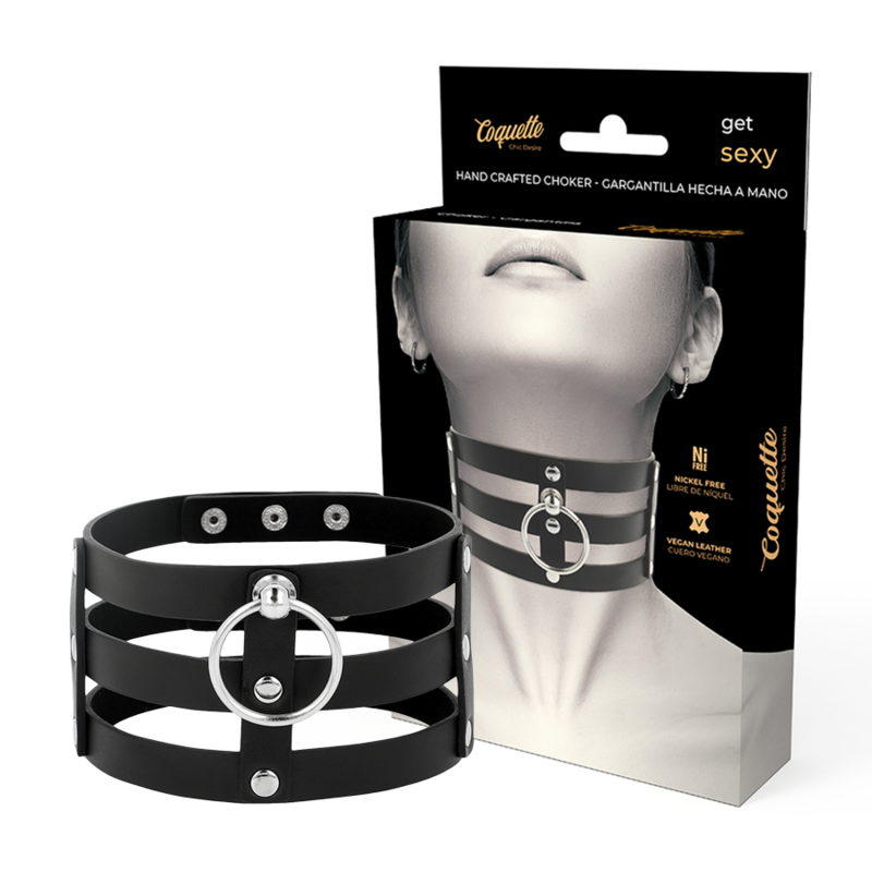 Mercadox COQUETTE CHIC DESIRE - GARGANTILHA DE COURO VEGANO ESTILO FETISH