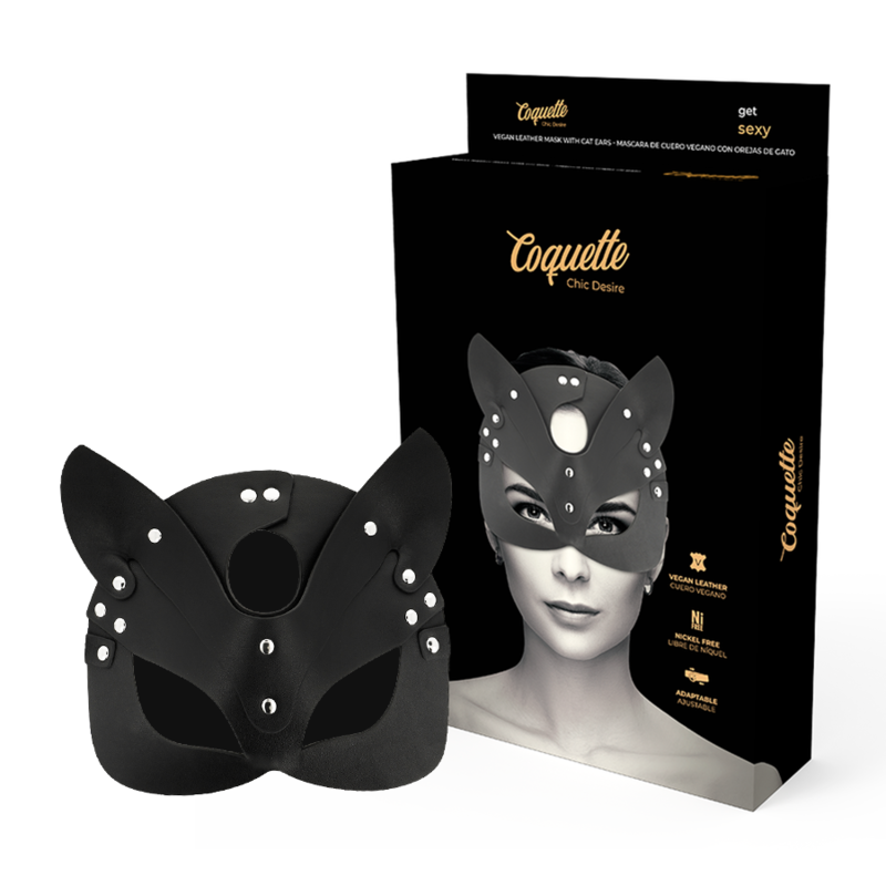Mercadox COQUETTE CHIC DESIRE - MSCARA DE COURO VEGANO COM ORELHAS DE GATO