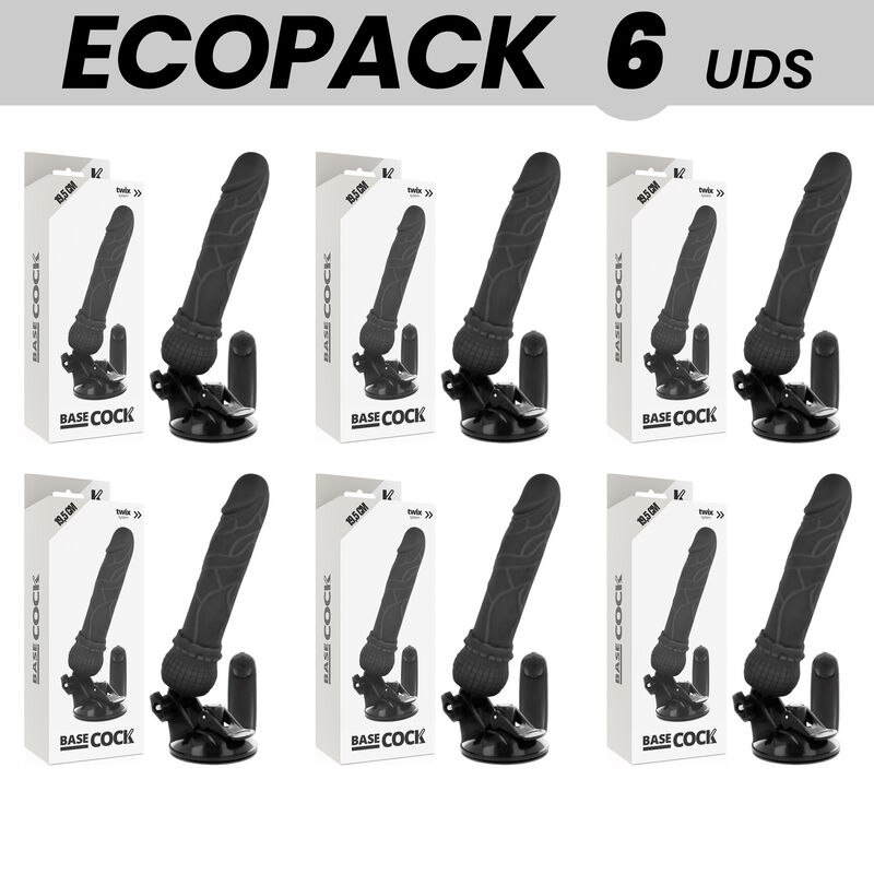 Mercadox ECOPACK 6 UNIT - BASECOCK CONTROLE REMOTO VIBRADOR REALÍSTICO BASECOCK PRETO 19