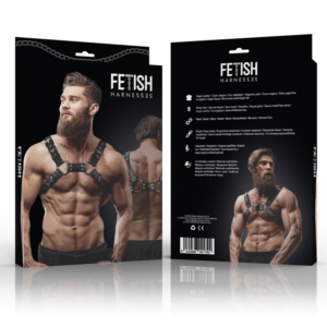 FETISH SUBMISSIVE ATTITUDE – ARNÊS DE BULLDOG DE PEITO DE COURO ECOLÓGICO AJUSTVEL PARA HOMENS