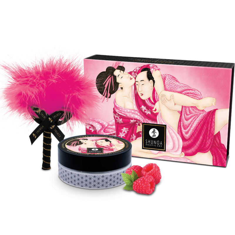 Mercadox SHUNGA - KIT DE PÓ DE MASSAGEM COMESTÍVEL FRAMBOESA