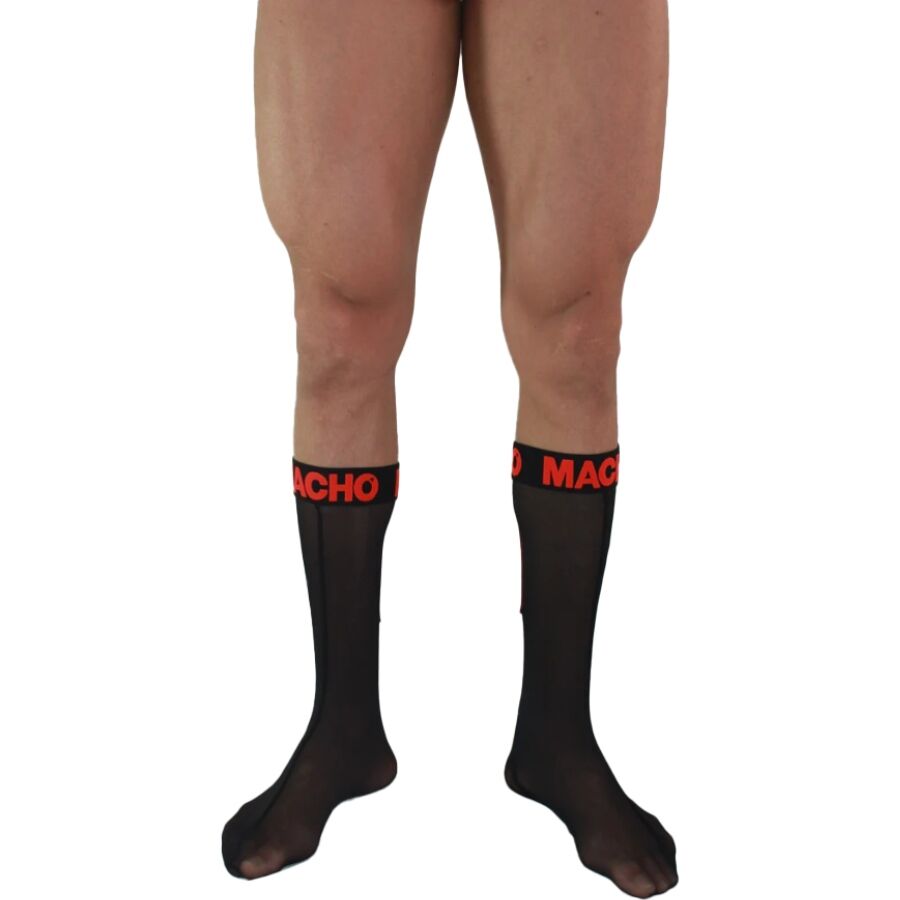 Mercadox MACHO - MEIAS FINAS TAMANHO ÚNICO PRETO/VERMELHO