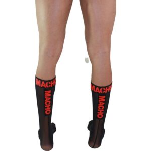 MACHO – MEIAS FINAS TAMANHO ÚNICO PRETO/VERMELHO