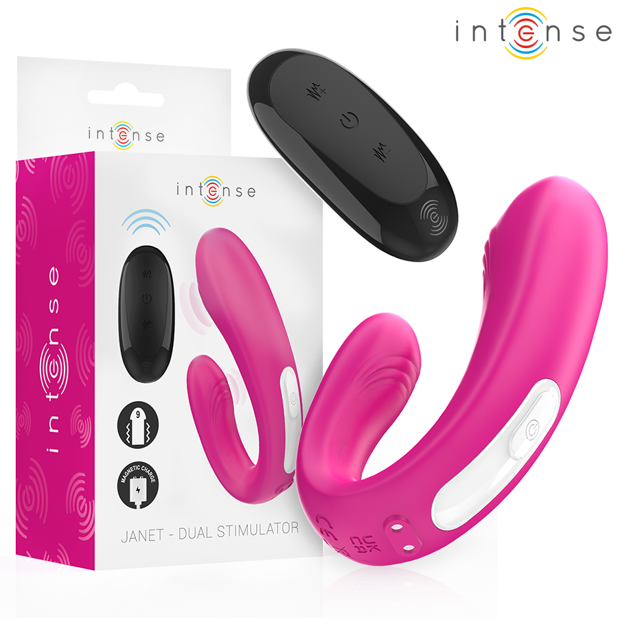 Mercadox INTENSE - JANET DUAL ESTIMULADOR EM U E VIBRADOR COM CONTROLE REMOTO ROSA