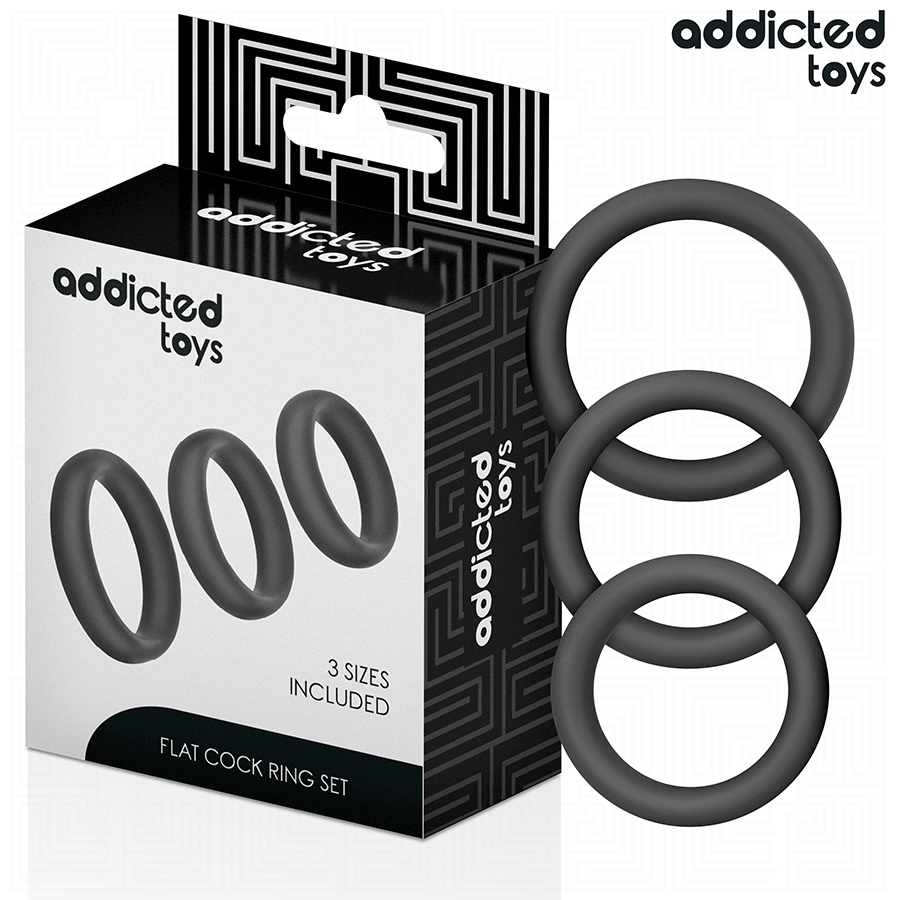 Mercadox ADDICTED TOYS - CONJUNTO DE ANÉIS PLANOS DE SILICONE