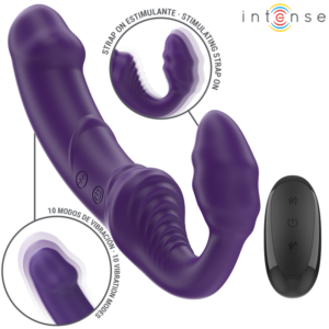 INTENSE – JILL VIBRADOR DUPLO 20 CM ROXO CONTROLE REMOTO