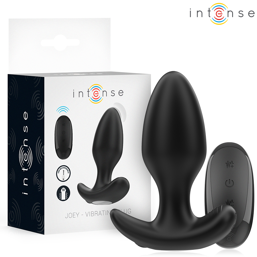 Mercadox INTENSE - JOEY ANAL PLUG 10 VIBRAÇÕES PRETO CONTROLE REMOTO