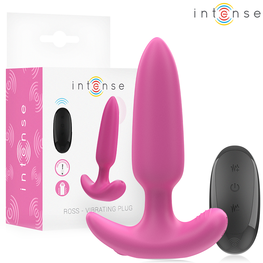 Mercadox INTENSE - ROSS ANAL PLUG 10 VIBRAÇÕES ROSA CONTROLE REMOTO