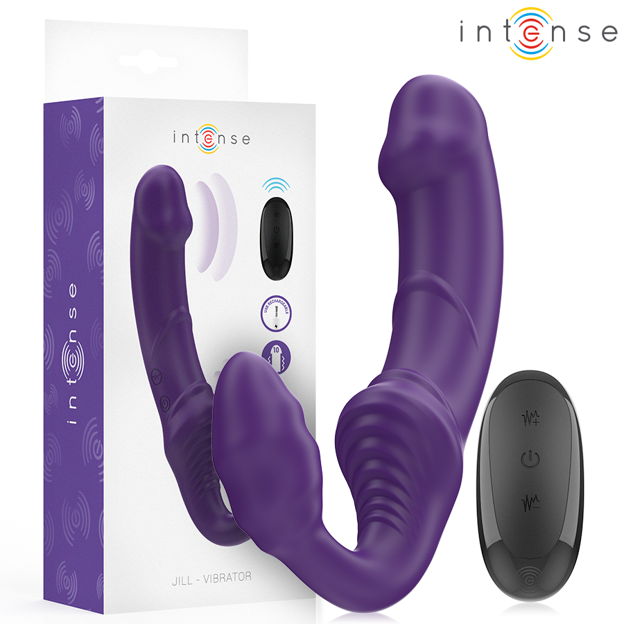 Mercadox INTENSE - JILL VIBRADOR DUPLO 20 CM ROXO CONTROLE REMOTO