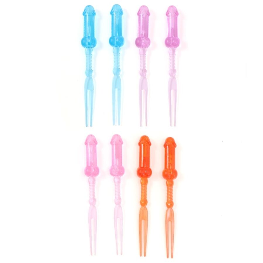 Mercadox DIABLO PICANTE - ESPETOS DE PÊNIS COLORIDOS - 8 UNIDADES