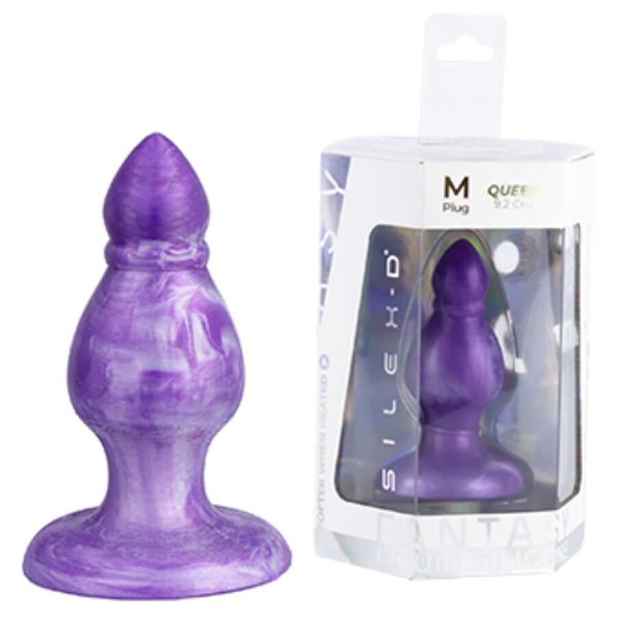 Mercadox SILEXD - QUEEN ANAL PLUG FANTASY LIQUID SILICONE THEMORREATIVE PURPLE 9.2 CM
