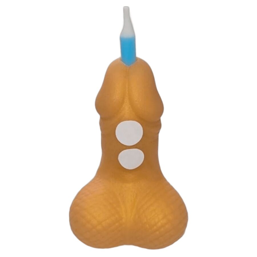 Mercadox DIABLO PICANTE - VELA DOURADA COM NÚMERO DE ANIVERSÁRIO EM FORMATO DE PÊNIS