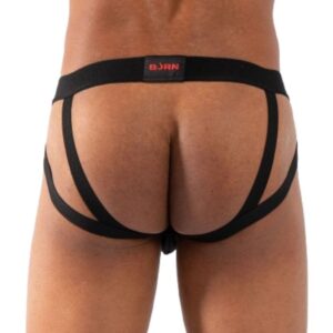 BURN – 011 CUECA JOCKSTRAP DUPLA PRETA TAMANHO XL