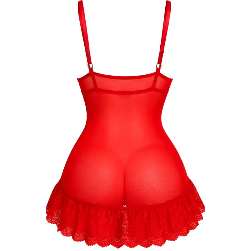 LIVCO CORSETTI FASHION - CONJUNTO NUIT CAMISETA + CALCINHA VERMELHA 2028 P/M - Image 3