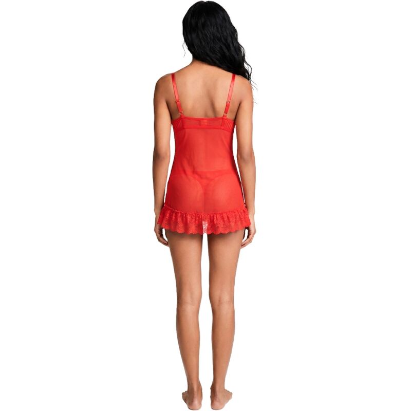 LIVCO CORSETTI FASHION - CONJUNTO NUIT CAMISETA + CALCINHA VERMELHA 2028 P/M - Image 2