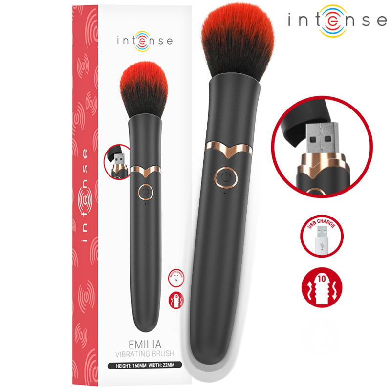 Mercadox INTENSE - EMILIA ESCOVA VIBRATÓRIA 10 VIBRAÇÕES 16 CM