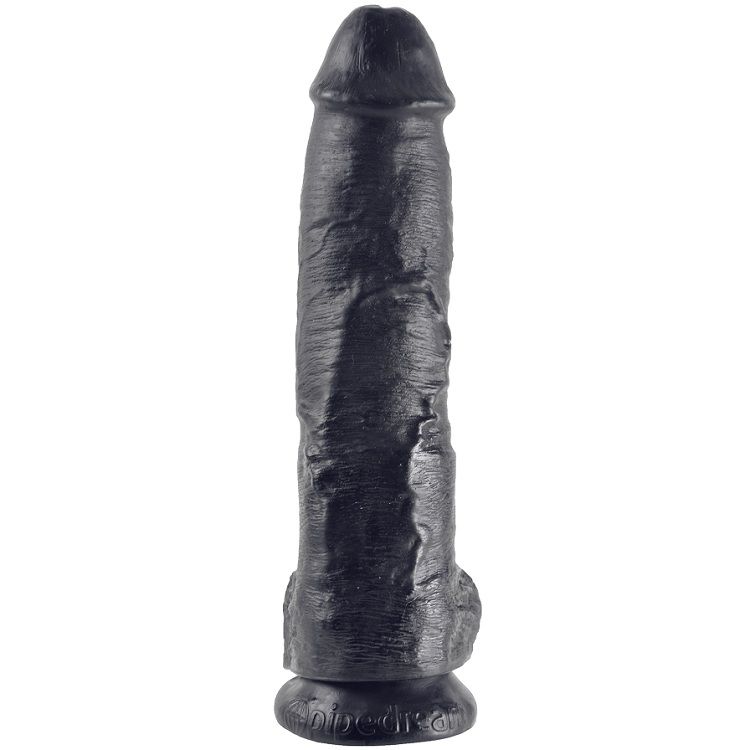 Mercadox KING COCK - DILDO PRETO COM BOLAS 25.4 CM
