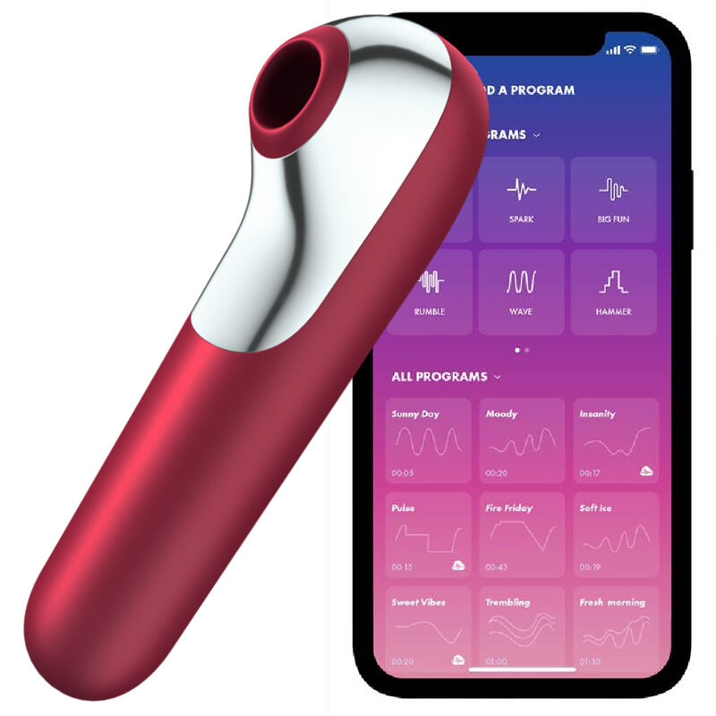 Mercadox SATISFYER - VIBRADOR E SUCCIONADOR DUAL LOVE COM AR PULSADO VERMELHO