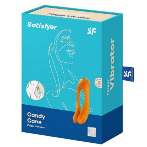 SATISFYER – VIBRADOR DE DEDO CANDY CANE LARANJA